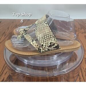 Top Shop Snake Skin Toe Loop Slides